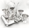 Edwardian Silver Plate Egg Stand With The Original Egg Cups And Spoons