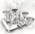 Edwardian Silver Plate Egg Stand With The Original Egg Cups And Spoons