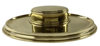Solid Brass Double Inkwell, American circa 1900-10