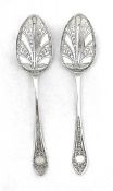 Edwardian Sterling Silver Reticulated Serving Spoons, circa 1911