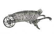 Edwardian Sterling Silver Wheelbarrow Basket Centrepiece, Chester 1908