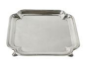 Elegant Art Deco Sterling Silver Footed Waiter, circa 1928