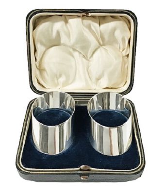 English Sterling Silver Napkin Rings, Hallmarked Sheffield 1919