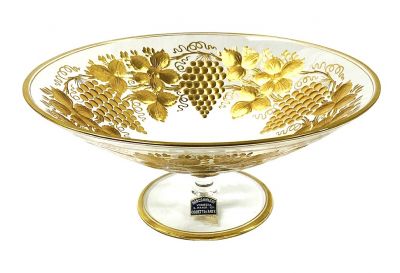 Etched And Gilded Glass Tazza