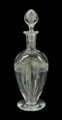 Etched Crystal Decanter, Made By Baccarat, France