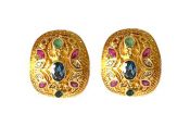 Etruscan Multi Gemstone Earrings