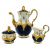 Magnificent Meissen Coffee Service In “Royal Blue Gold Bronze Strewn Flowers” Pattern, Germany, 20th Century