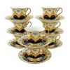 Magnificent Meissen Coffee Service In “Royal Blue Gold Bronze Strewn Flowers” Pattern, Germany, 20th Century