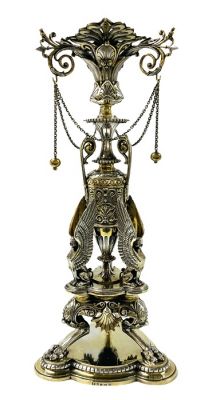 Exuberant Victorian Silver And Partial Gilt Epergne, circa 1868