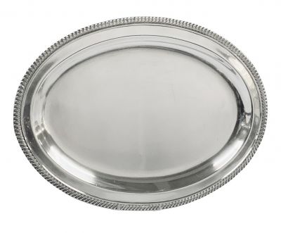 Fisher Sterling Silver Oval Tray, “Kent” Pattern, circa 1950