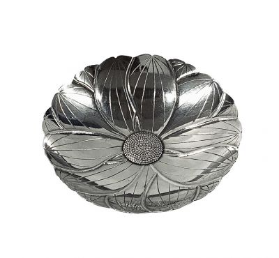 Flower Blossom Shaped Sterling Silver Dish From Japan, 20th Century