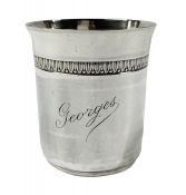 French 950 Fine Silver Beaker Cup, Early 20th Century
