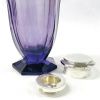 French Art Deco Amethyst Coloured Cut Glass Cocktail Shaker And Glasses