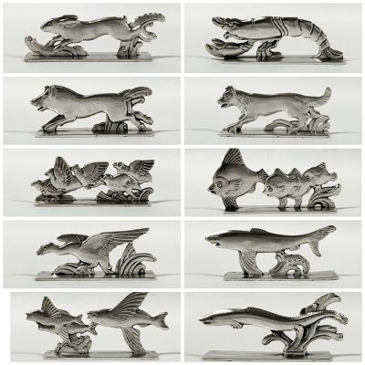 French Art Deco Figural Knife Rests In Silver Plate, circa 1930