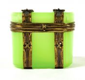French Opaline Glass Jewel Casket In Miniature