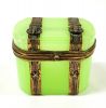 French Opaline Glass Jewel Casket In Miniature