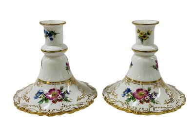 Hammersley Bone China Candlesticks, Made In England, circa 1950s