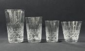 Handsome Cut Crystal Tumblers And Old Fashioned In The Cross & Olive Pattern