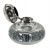 Large Victorian Sterling Silver Mounted Controlled Bubbles Inkwell, circa 1900