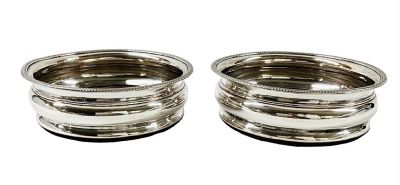 Late Georgian Era Sheffield Silver Plate Wine Bottle Coasters, circa 1820-40