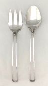 Mid Century Modern Sterling Silver Salad Servers 