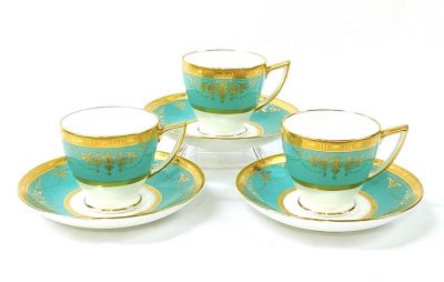 Minton Bone China Demitasse Cups and Saucers, Pattern H5199, circa 1962 and 1963