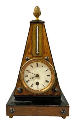 Obelisk Form Clock/Thermometer, English 19th Century