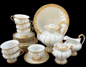 Opulent Meissen “Gold Leaf/Golden Baroque” Tea Set, Germany, 20th Century