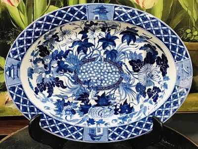 Rare Wedgwood “Hibiscus” Pattern Transfer Ware Platter