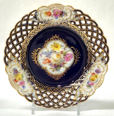 Reticulated Meissen Floral Cabinet Plate