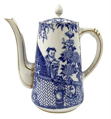 Royal Crown Derby Blue Mikado Coffee Pot, Dated 1948