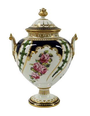 Royal Crown Derby Cabinet Vase And Cover In Miniature, circa 1897