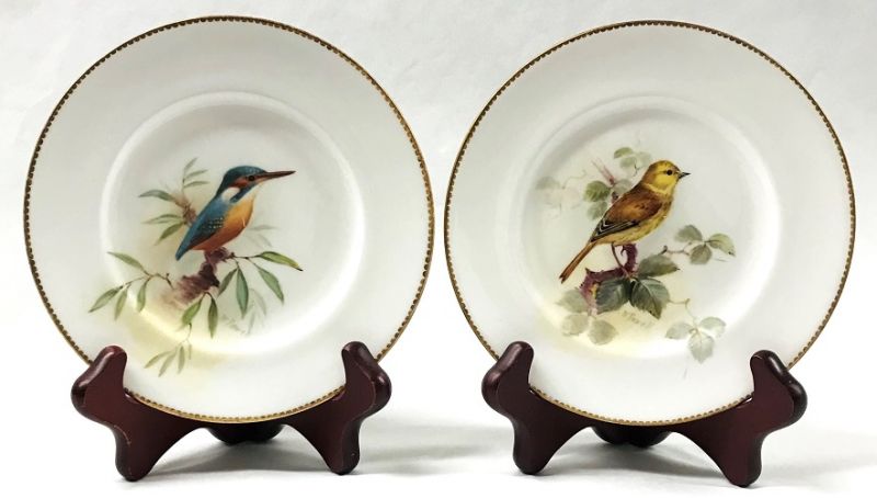 Royal Worcester Artist Signed Hand Painted Cabinet Plates