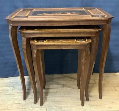 Set Of Three Nesting Tables, Made In Italy, Mid 20th Century