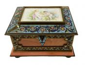 Significant Champleve Enamel Jewel Casket, French Late 19th Century
