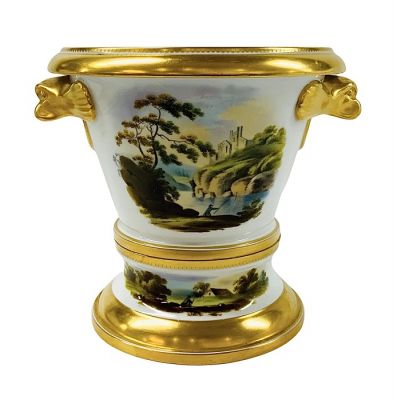 Spode Hand Painted And Gilded Cachepot And Stand, Pattern # 1926