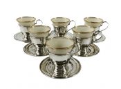 Sterling Silver And Lenox Porcelain Demitasse Set, circa 1930