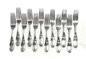 Tiffany & Co. Antique Sterling Silver Forks, “Grecian” Pattern, Registered 1880