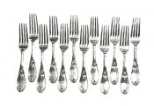 Tiffany & Co. Antique Sterling Silver Forks, “Grecian” Pattern, Registered 1880