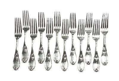 Tiffany & Co. Antique Sterling Silver Forks, “Grecian” Pattern, Registered 1880