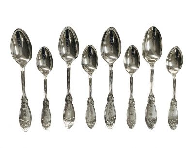 Tiffany & Co. Sterling Silver Spoons, “Oriental” Pattern, Made circa 1855-1860