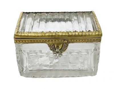 Unsigned Baccarat Cut Crystal Comfit Box, French, circa 1860