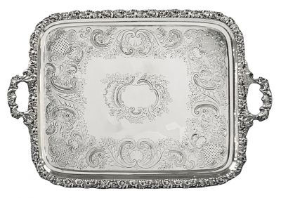Unusually Large Sheffield Plate Tea Tray, English, circa 1820