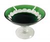 Val St. Lambert Green Cut To Clear Crystal Pedestal Comport, circa 1970