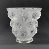 Verlys Frosted And Clear Art Glass Vase, “Les Cabochons”