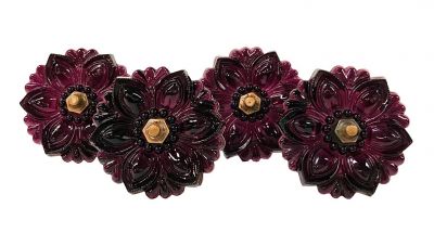 Victorian Amethyst Glass Curtain Tie Backs, American, circa 1860-80