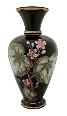 Victorian Black Amethyst Glass Vase