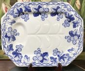 Victorian Blue And White Transfer Ware Ironstone Well And Tree Platter