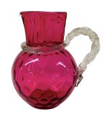 Victorian Cranberry Glass Water Pitcher