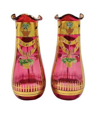 Victorian Cranberry Vases